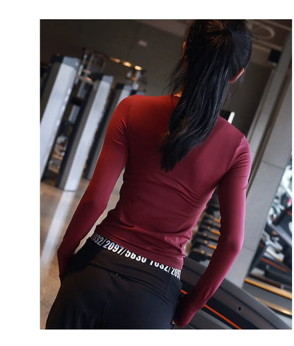 Lanwen Workout Clothes Women's Bottoming Shirt Long Sleeves Spring & Fall Outdoor