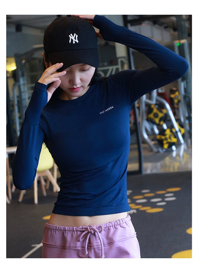 Lanwen Workout Clothes Women's Bottoming Shirt Long Sleeves Spring & Fall Outdoor