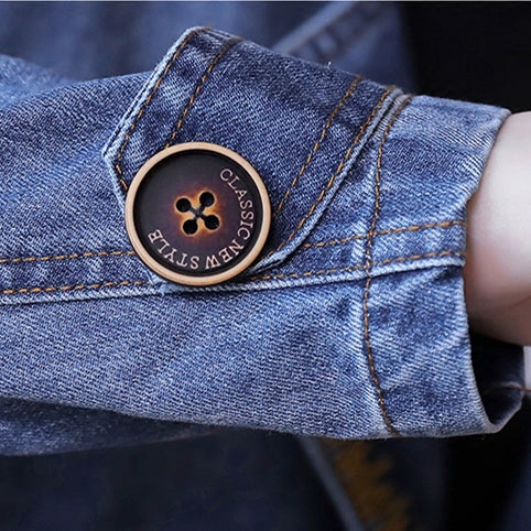 Mid Length Long Length Korean-Style Loose Casual Trench Coat Denim Jacket