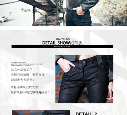 Uglybros Ugly Brothers Coated Cycling Pants Motorcycle Drop-Resistant Motorcycle Pants All Year Round Windproof Knight Racing Pants