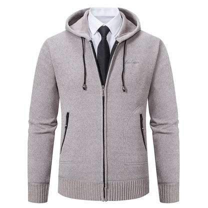 Men's Solid Color Sweater Cardigan Knitted Coat