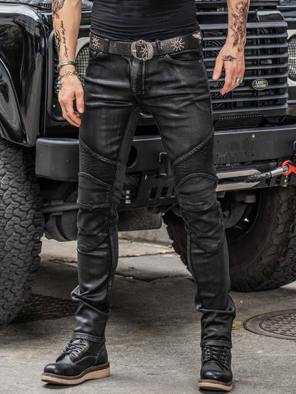 Uglybros Ugly Brothers Cycling Pants Coating Windproof Locomotive Style Denim Drop-Resistant Harley Retro Motorcycle Pants Men and Women