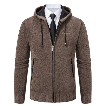Men's Solid Color Sweater Cardigan Knitted Coat