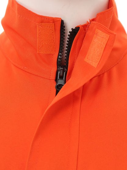 Men Resistant Coveralls Work Uniforms for Factory Workshop Stand Collar Long Sleeve Multi-pockets One-piece Jumpsuit Worker Wear