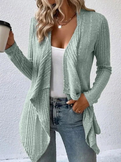 2026 Autumn/Winter New Women's Cardigan Top Solid Color Casual Fashionable Loose Long Sleeve Knitted Sweater Jacket