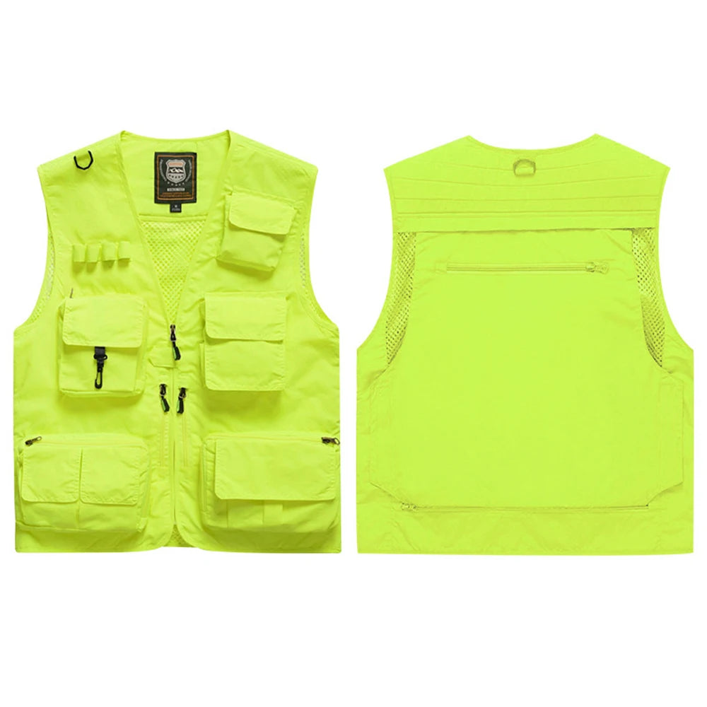Workwear Safety Vest with Multi Pocket Emergency Rescue Volunteers Communication Safety Jacket Outdoor Work Clothing