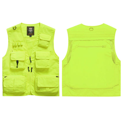 Workwear Safety Vest with Multi Pocket Emergency Rescue Volunteers Communication Safety Jacket Outdoor Work Clothing