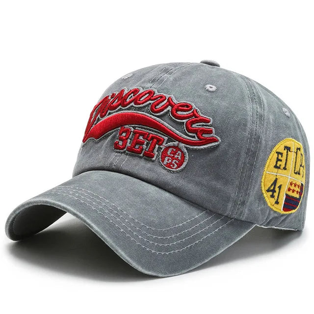 Summer Women Men Baseball Cap Fashion Letter Embroidery Snapback Hat Vintage Washed Cotton Unisex Hip Hop Sun Hat Casquette