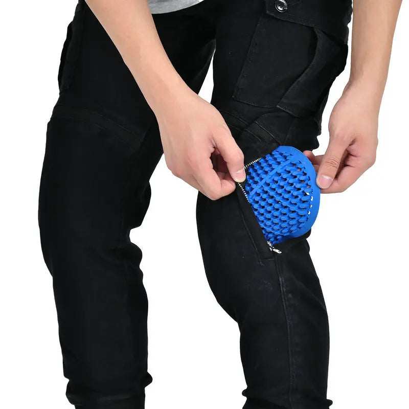 Men Motorcycle Riding Jeans Kevlar Pants Soft Casual Outdoor Protective Knee Hip Pads Pantalon Racing Pants with Hip Knee Armor