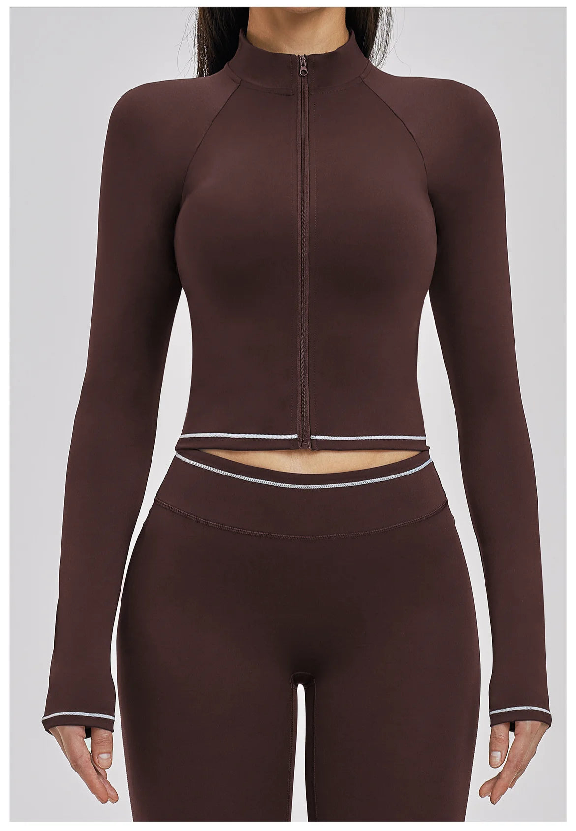 Seamless Yoga Long Sleeve Women Sports Jacket Zipper Fitness Yoga Shirt Gym Top Activewear Running Coats Cycling Workout Clothes
