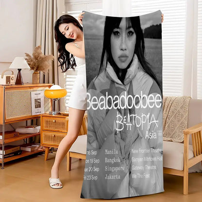 Singer B-Beabadoobee Beach Towel Cartoon Cute Summer Kids Large Bath Pool Beach Towel Microfiber Absorbent For Swimming Travel