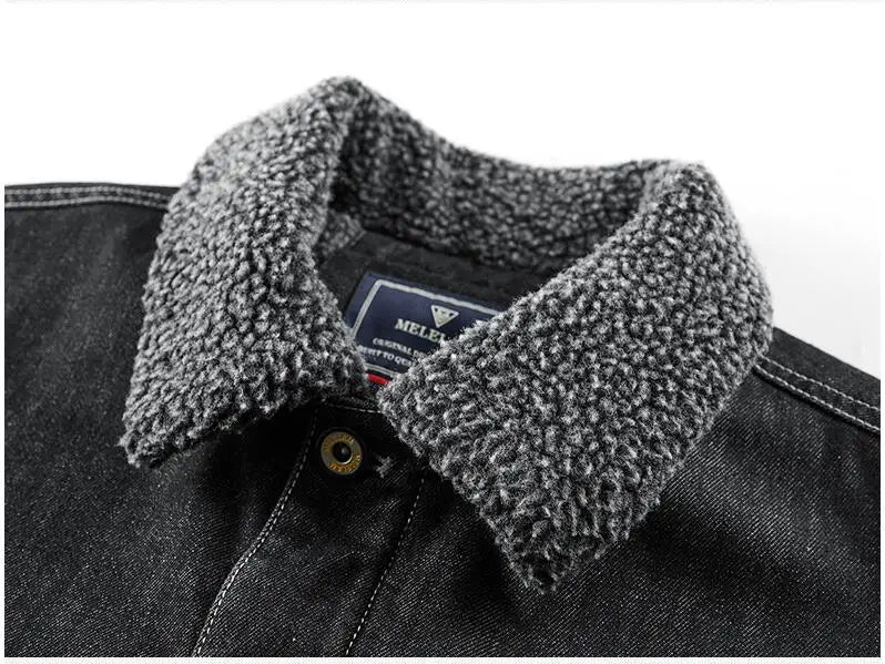 New Fashion Men Winter Fleece Warm Denim Jackets Tooling Coats Quality Cotton Male Multi-pocket Casual Cargo Jackets Size M-5XL