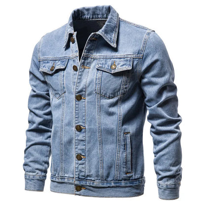 Cárdigan para hombre, abrigo de retazos, nueva chaqueta vaquera de otoño e invierno 2023, chaqueta vaquera de manga larga con cuello vuelto y un solo pecho para hombre