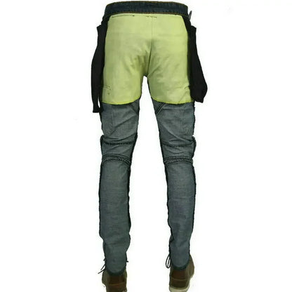 Denimaster Biker Wear-Resistant Motorcycle Riding Jeans Knight Sports Cycling Loose Straight Pants Wear Resistant Material Trousers