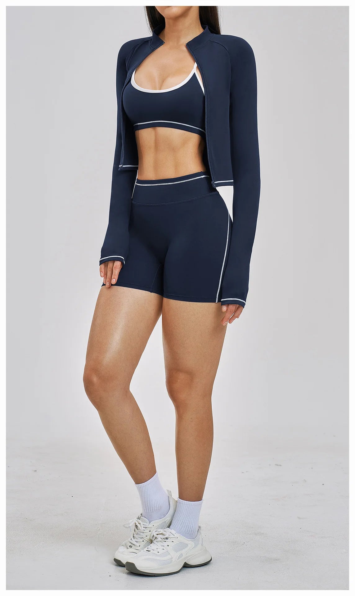 Seamless Yoga Long Sleeve Women Sports Jacket Zipper Fitness Yoga Shirt Gym Top Activewear Running Coats Cycling Workout Clothes