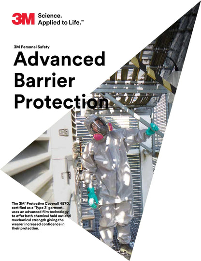 3M 4570 Protective Coverall CleanRoom Clothes Anti static Anti chemical liquid splash Radiation protection effective particles
