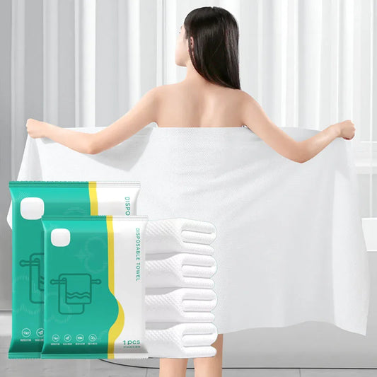1pc Portable Disposable Bath Towels, Enlarged And Thickened, Soft And Skin-friendly, Suitable for Travel, Home, Vacation, Gym