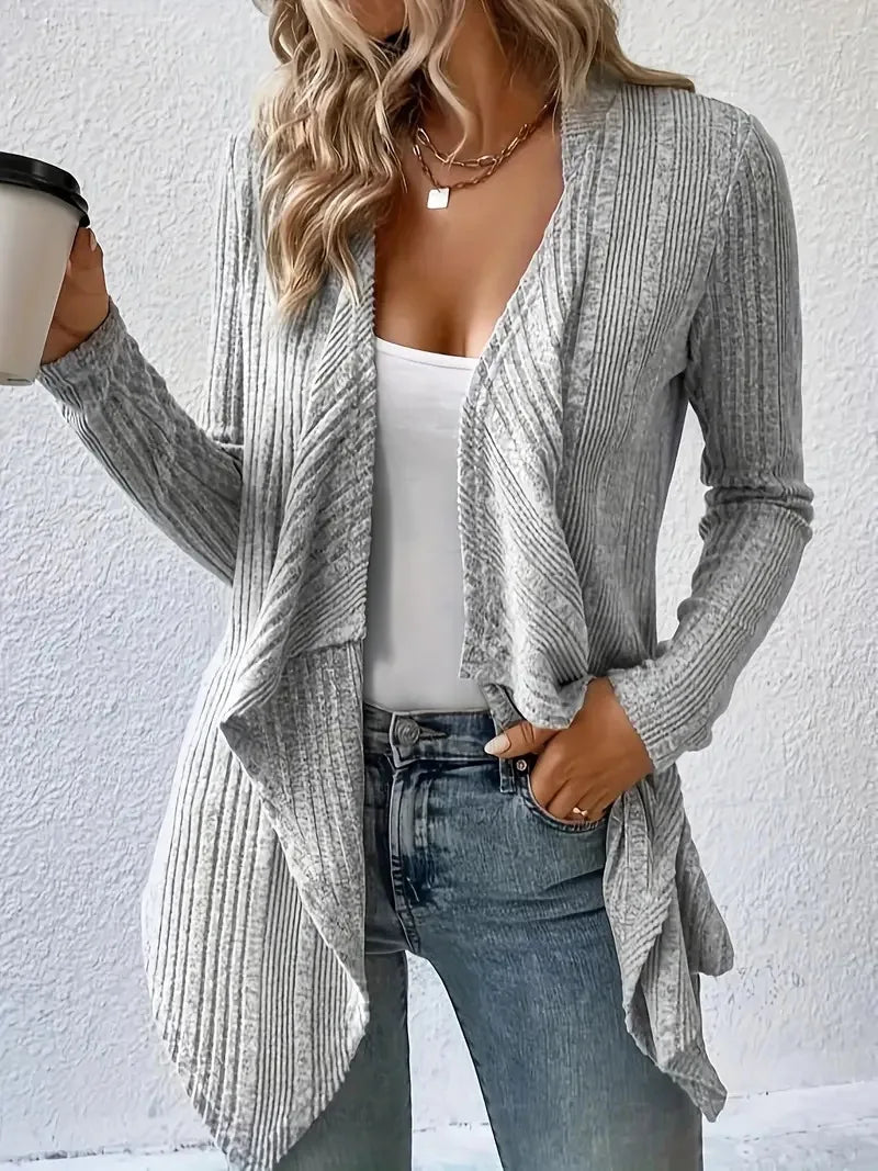 2026 Autumn/Winter New Women's Cardigan Top Solid Color Casual Fashionable Loose Long Sleeve Knitted Sweater Jacket