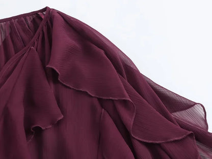 Ruffle Blouses for Women Semi Sheer Shirts and Blouses Woman Summer Casual Blouses Woman Fashion Tops Womens Blouses