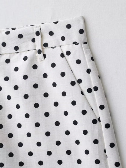 Woman Autumn Long Sleeves Turtleneck Zipper With Pockets Drawstring Casual Coats Women Fashion Polka Dot Printed Jacket
