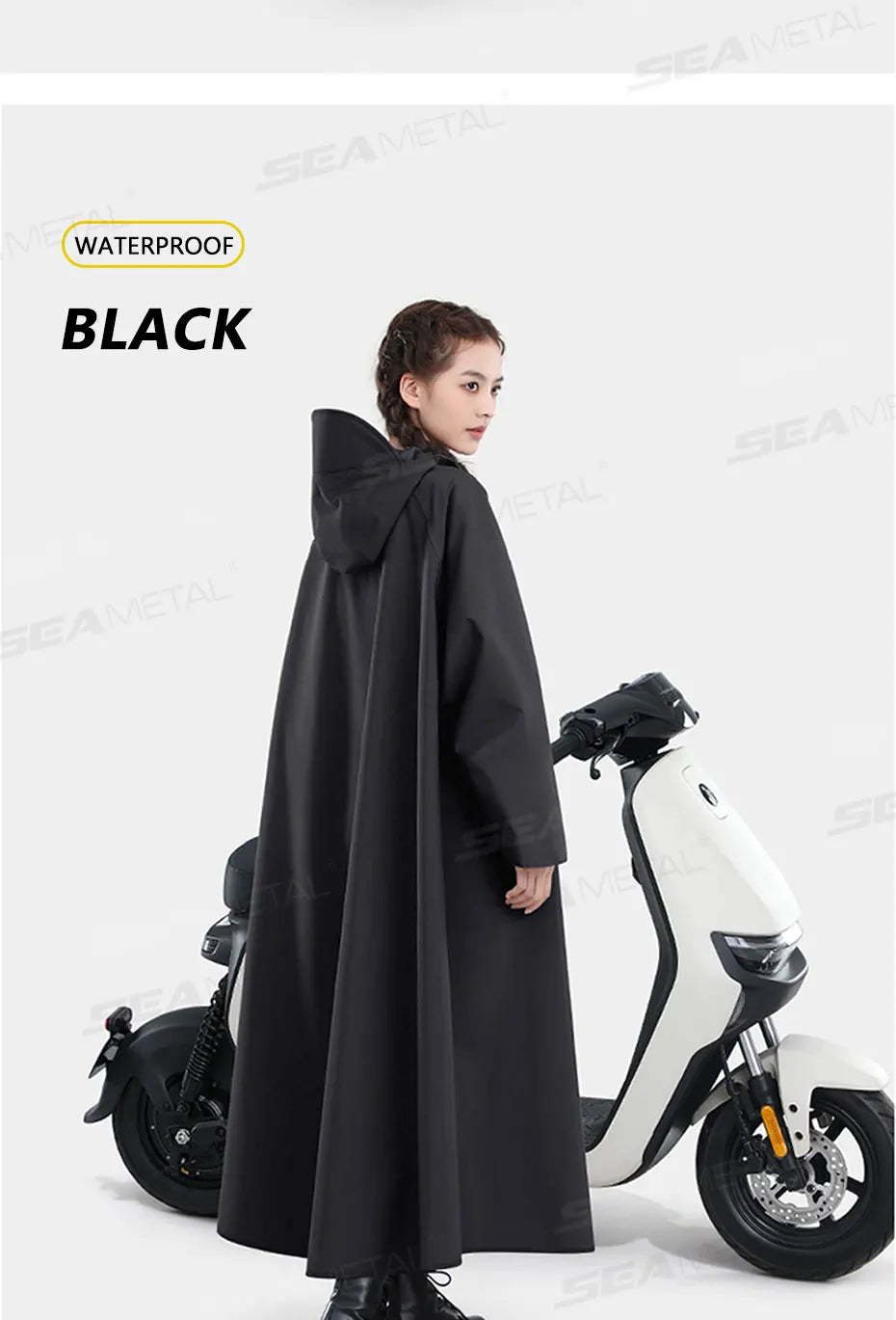 Thicken Oxford Waterproof Rain Gear Rain Poncho Unisex Fashion Rain Coat Long Raincoat Loose Oversized Hooded Rainwear