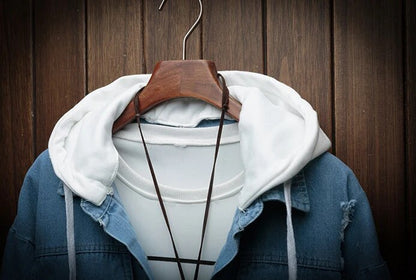 Chaquetas vaqueras con capucha para hombre, abrigos vaqueros nuevos para primavera y otoño, abrigos y chaquetas informales de mezclilla con agujeros para hombre, chaquetas vaqueras holgadas de talla 4XL