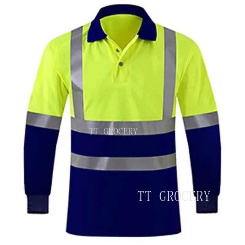 Quick-Dry Polo Shirt Work Reflective Labor Protection Safety Clothing Breathable Workwear Resistant Industrial Safety Shirt