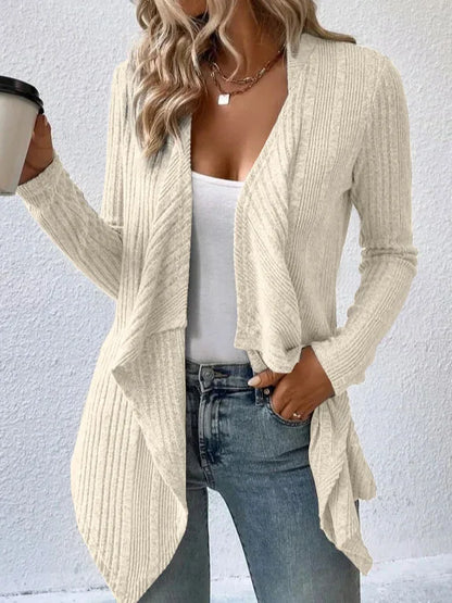 2026 Autumn/Winter New Women's Cardigan Top Solid Color Casual Fashionable Loose Long Sleeve Knitted Sweater Jacket