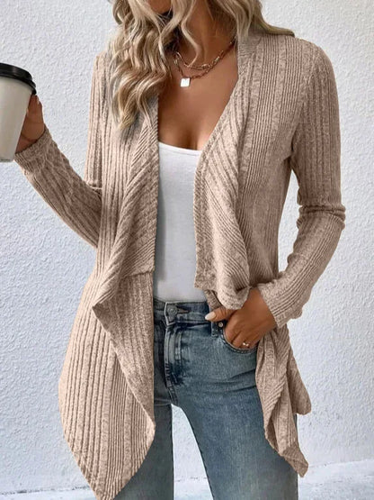 2026 Autumn/Winter New Women's Cardigan Top Solid Color Casual Fashionable Loose Long Sleeve Knitted Sweater Jacket