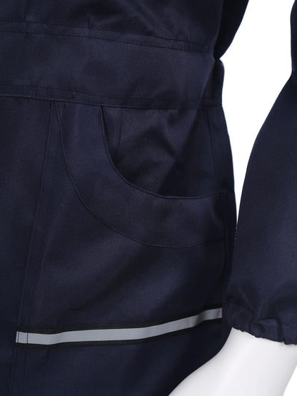 Men Resistant Coveralls Work Uniforms for Factory Workshop Stand Collar Long Sleeve Multi-pockets One-piece Jumpsuit Worker Wear