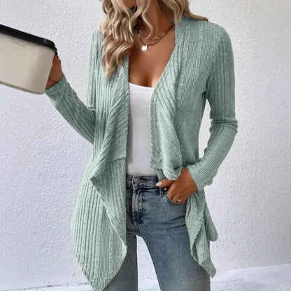 2026 Autumn/Winter New Women's Cardigan Top Solid Color Casual Fashionable Loose Long Sleeve Knitted Sweater Jacket