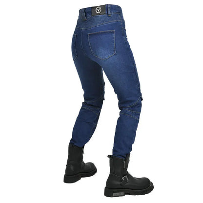 New Motorcycle Jeans Women Upgrade Silicone Protector Detachable Casual Fashion Racing Road Rider Four Seasons Moto Pants