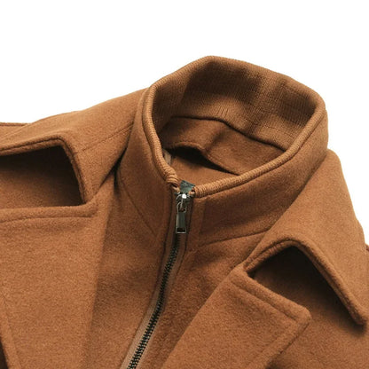 Men Winter Trench Coats Cashmere Wool Blends Man Winter Jackets Overcoats High Quality Male Business Casual Trench Coats 5XL
