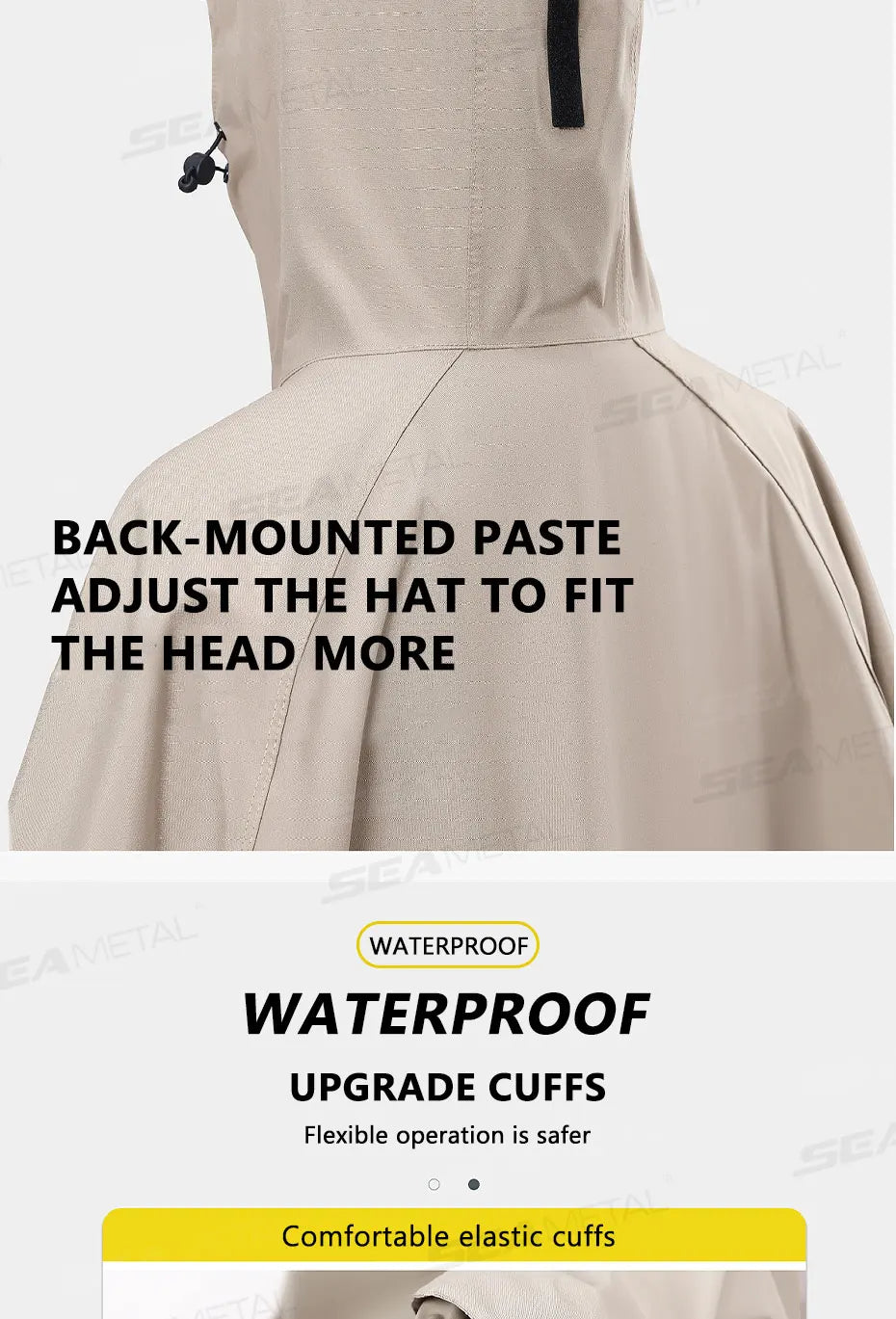 Thicken Oxford Waterproof Rain Gear Rain Poncho Unisex Fashion Rain Coat Long Raincoat Loose Oversized Hooded Rainwear