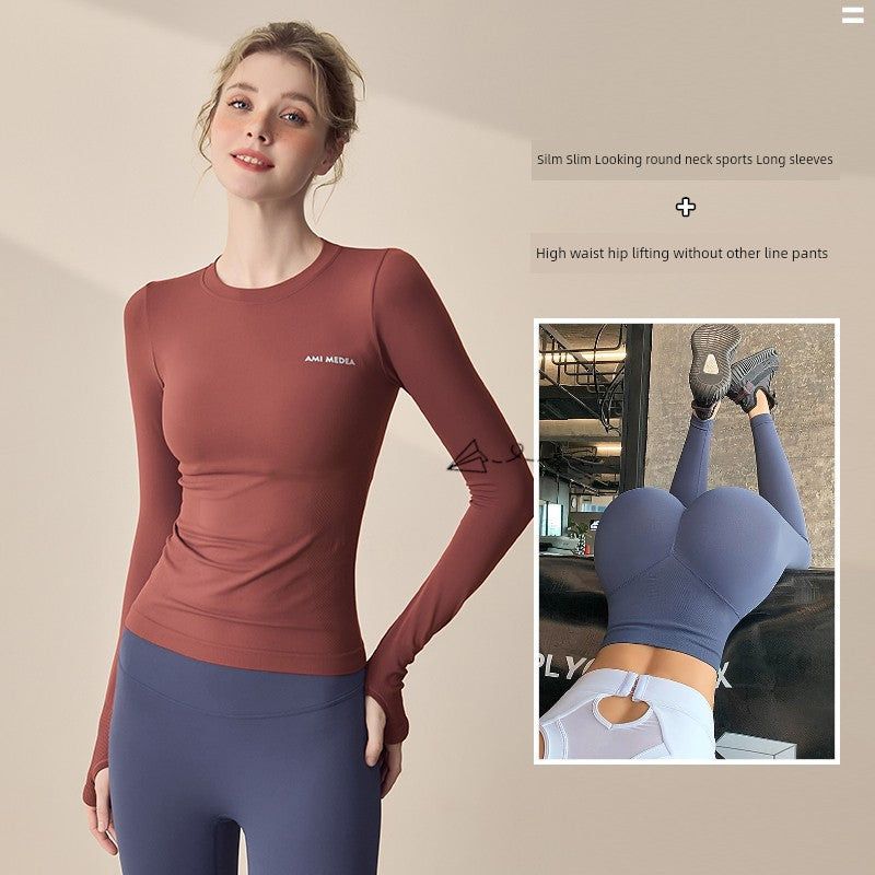 Lanwen Workout Clothes Women's Bottoming Shirt Long Sleeves Spring & Fall Outdoor