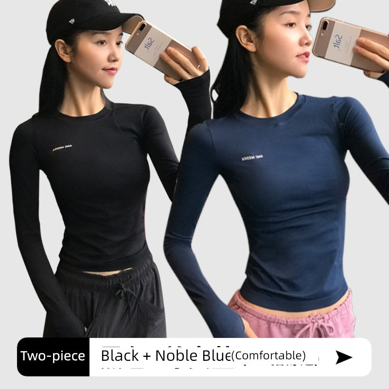 Lanwen Workout Clothes Women's Bottoming Shirt Long Sleeves Spring & Fall Outdoor