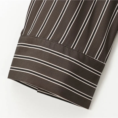 Autumn Blouses Woman Trendy Solid Stripe Turn-Down Collar Long Sleeve Buttons Single Breasted Female Street Shirts