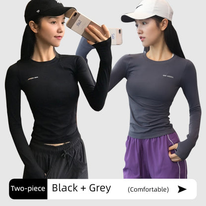 Lanwen Workout Clothes Women's Bottoming Shirt Long Sleeves Spring & Fall Outdoor