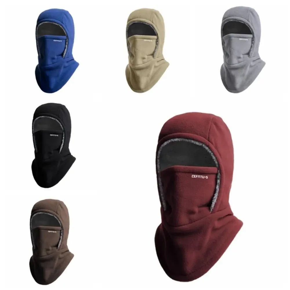 Fleece Balaclava Cycling Cap Cold-proof Windproof Warm Hood and Hat Thicken Thermal Ski Windproof Cap Women Men