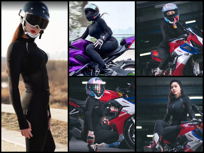 Women Motorcycle Jacket Lady Full Body Armor Set CE Certified Summer Riding Safety Coat Pants Built-in Protective Pads