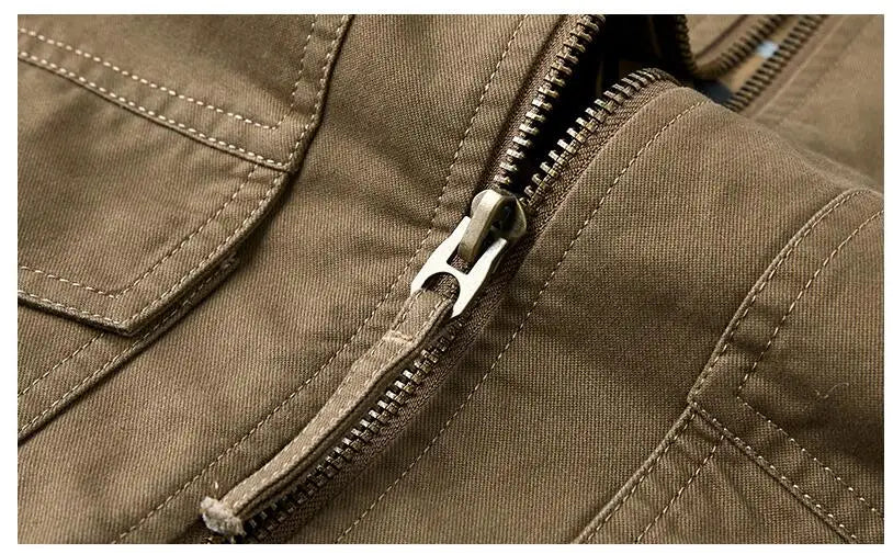 New Autumn Men Multiple Pockets Cargo Jackets Loose Tooling Cargo High Quality Male Cotton Casual Jackets Men's Clothing Size 4X