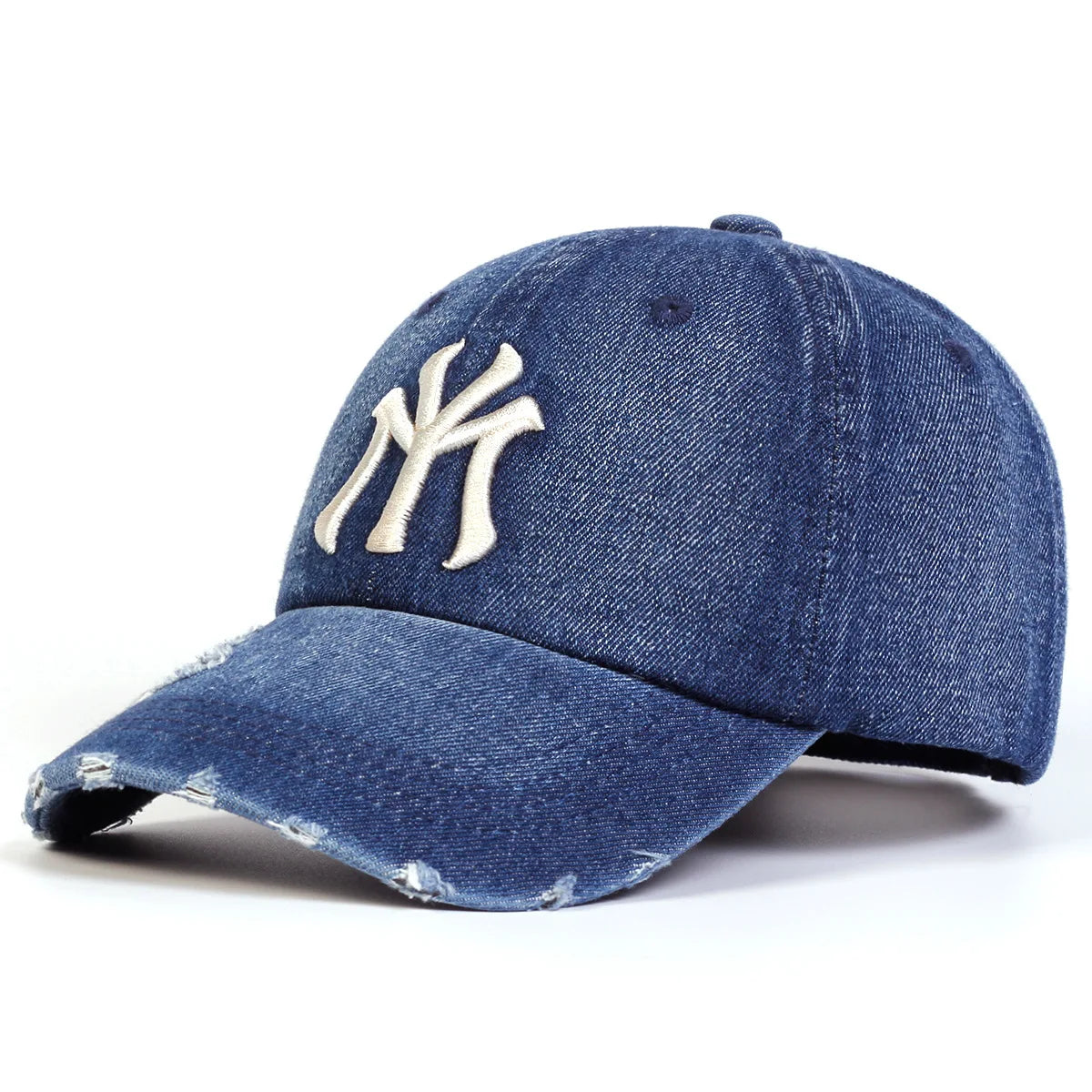 New Unisex Letter Embroidery Hole Denim Baseball Caps Spring Autumn Outdoor Adjustable Casual Hats Sunscreen Hat