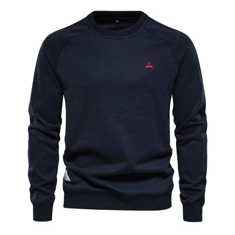 New Spring Autumn Men O-neck Pullovers Cotton Sweatshirts Quality Male Outwear Solid Casual Sweatshirts Size XXL Men's Clothing