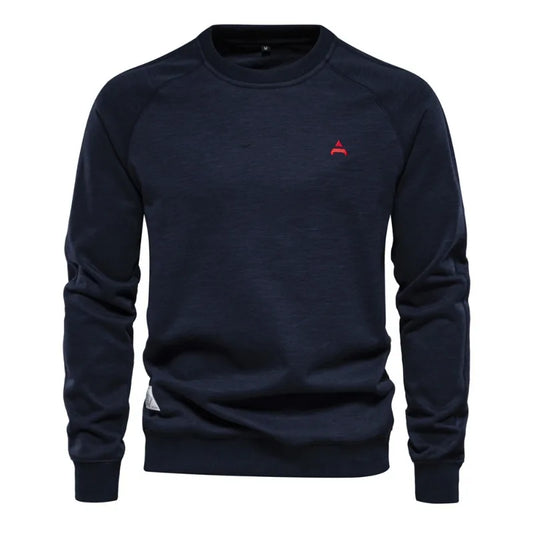 New Spring Autumn Men O-neck Pullovers Cotton Sweatshirts Quality Male Outwear Solid Casual Sweatshirts Size XXL Men's Clothing