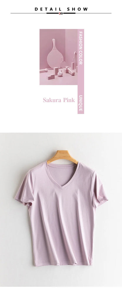 SuyaDream Women Solid T shirts, Silk Cotton Blend, O Neck, Short Sleeved Solid Tee,2026 Summer Candy Colors Basic Cozy Top Green