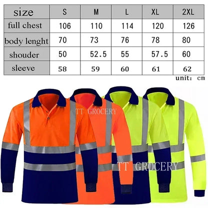 Quick-Dry Polo Shirt Work Reflective Labor Protection Safety Clothing Breathable Workwear Resistant Industrial Safety Shirt