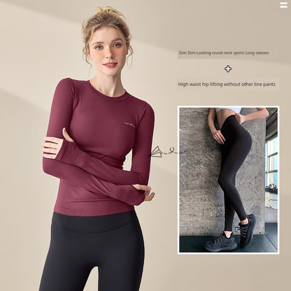 Lanwen Workout Clothes Women's Bottoming Shirt Long Sleeves Spring & Fall Outdoor