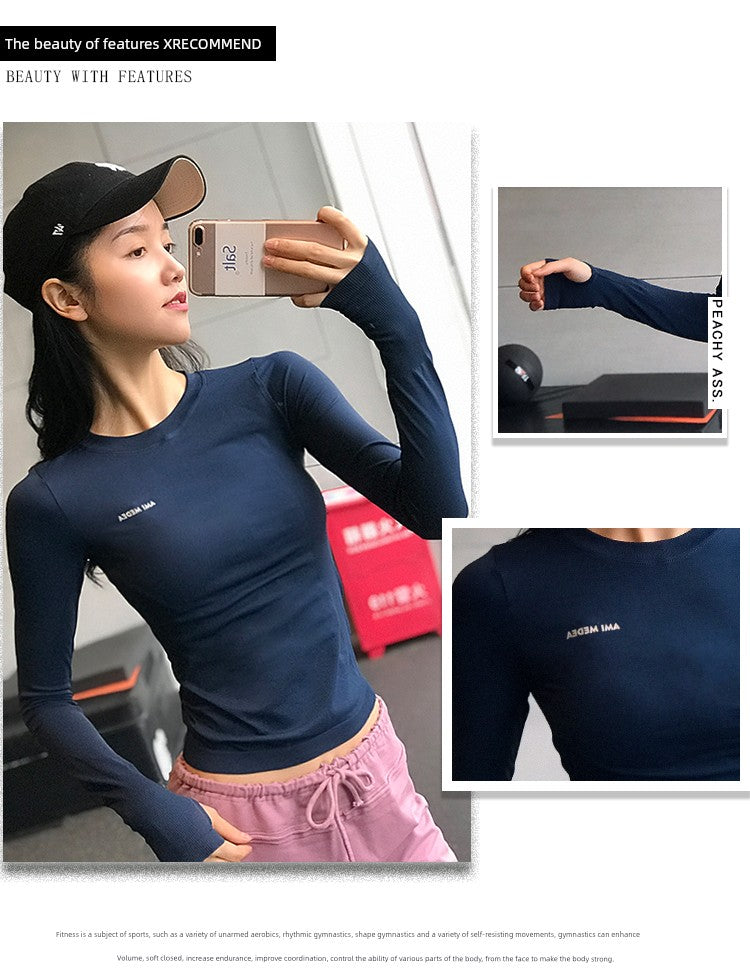 Lanwen Workout Clothes Women's Bottoming Shirt Long Sleeves Spring & Fall Outdoor