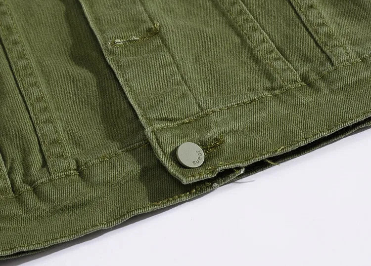 Men Coloured Denim Jackets Outwear Slim Fit Denim Coats New Fashion Male Cotton Casual Jeans Jackets Streetwear Jean Coats Size S~4XL