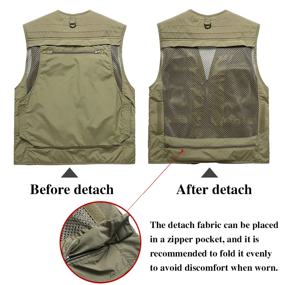 Workwear Safety Vest with Multi Pocket Emergency Rescue Volunteers Communication Safety Jacket Outdoor Work Clothing